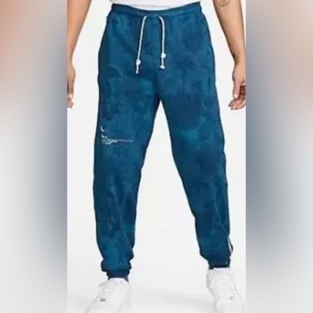 Nike Men's Dri-FIT Standard All-Over Print Basketball Sweatpants Blue Small NWT